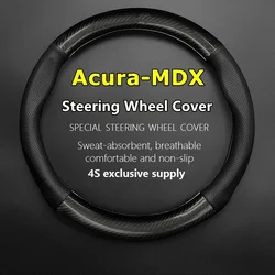 No Smell Thin For Acura MDX Steering Wheel Cover Genuine Leather Carbon Fiber Fit 3.7 2007 2009 2010 2011 3.5 2014 2017