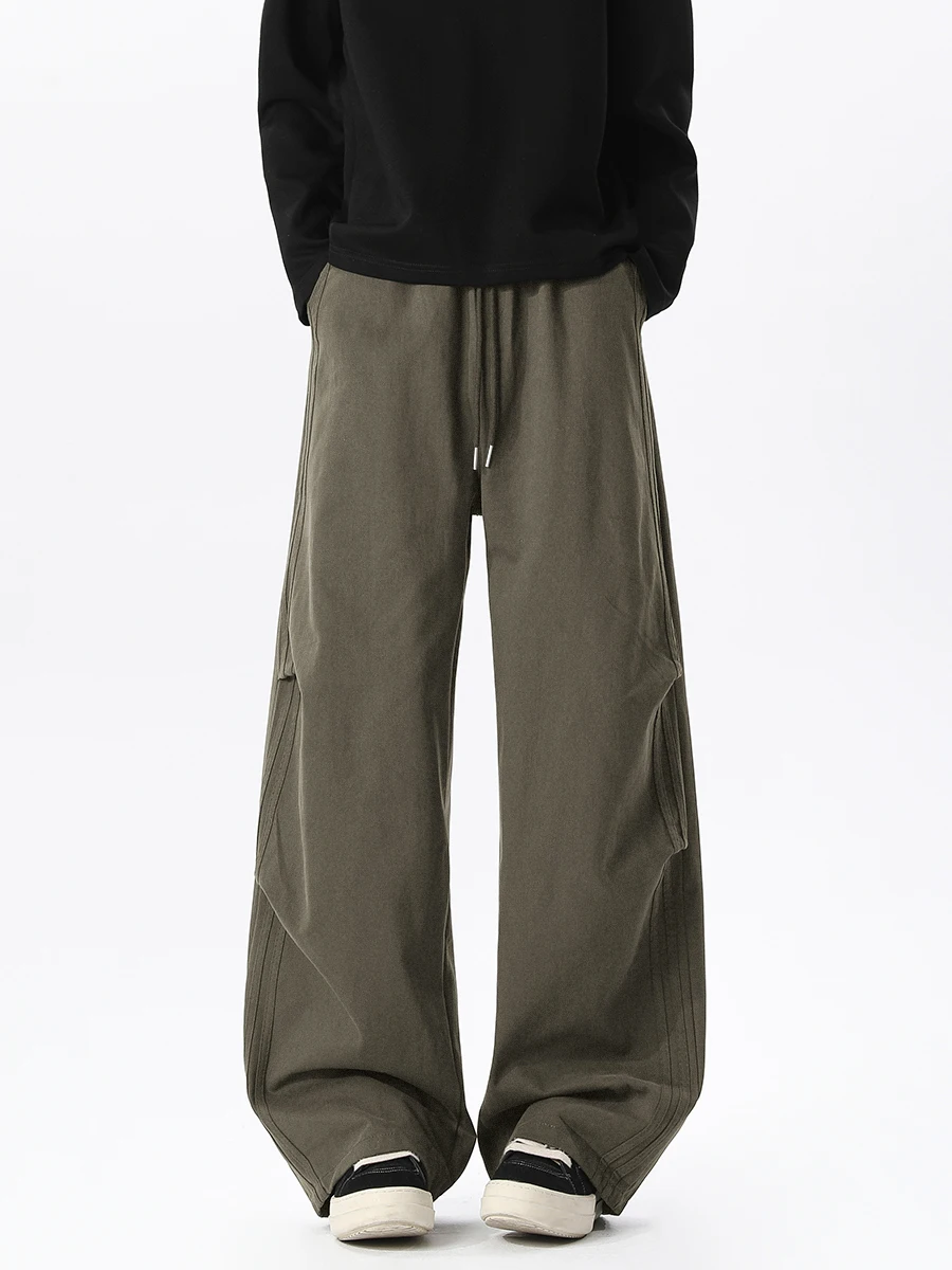 

Мужские джинсы Waed Workwear: осенние, в американском ретро-стиле, с 3D-плиссировкой, прямые, модные, брендовые, широкие брюки Haome