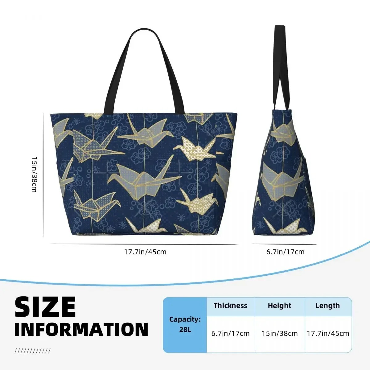 Sadako's Good Luck Cranes Beach Travel Bag, Tote Bag Popularna praktyczna sportowa torba na ramię Wielostylowy wzór