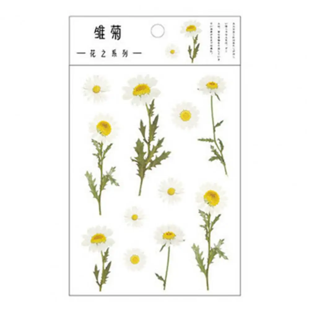 2Pcs Stylish Plant Sticker Removeable Scrapbooking Sticker Self-adhesive No Mark Left Diary Stationery Album Decal  Decorative