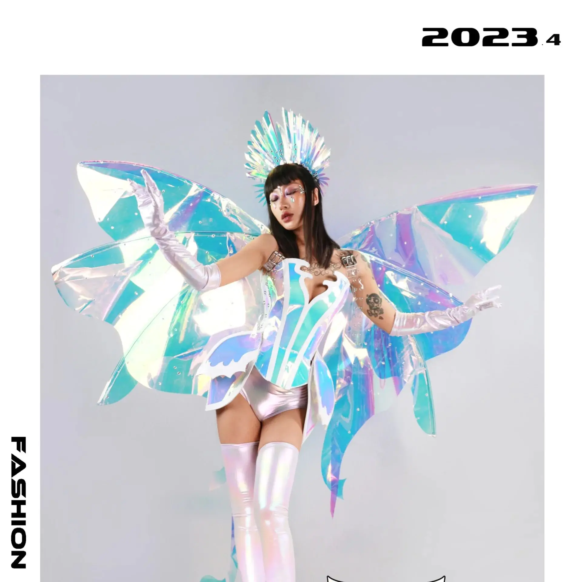 New Sexy Laser Singer Performance Stage Costume Party Carnival Clothing Drag Queen Clothes Nightclub Bar Gogo Dancer Outfit Set