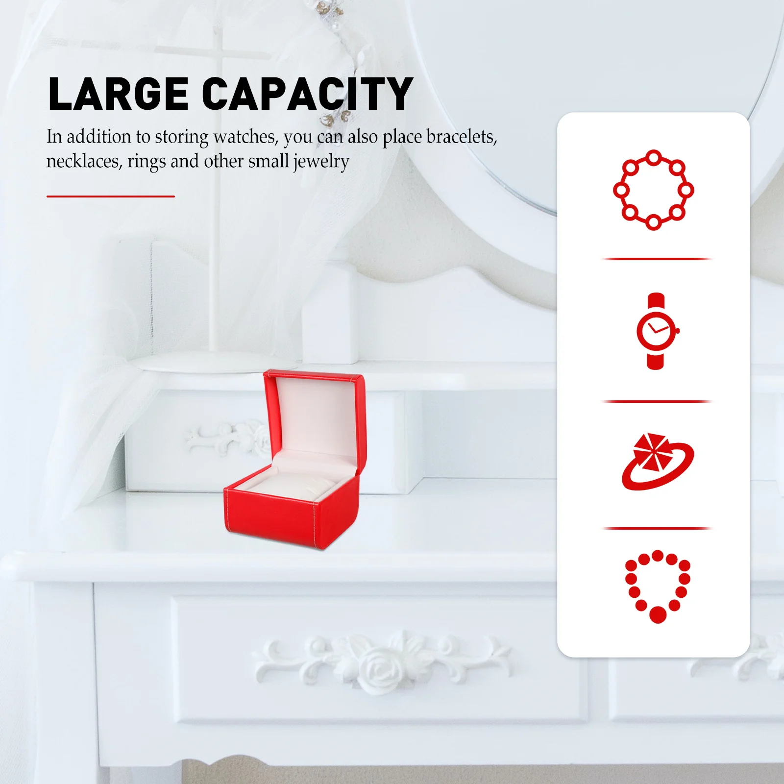 

Watch Box Boxes Display Watches for Men Band Case Storage Organizer Container Holder Bracelet