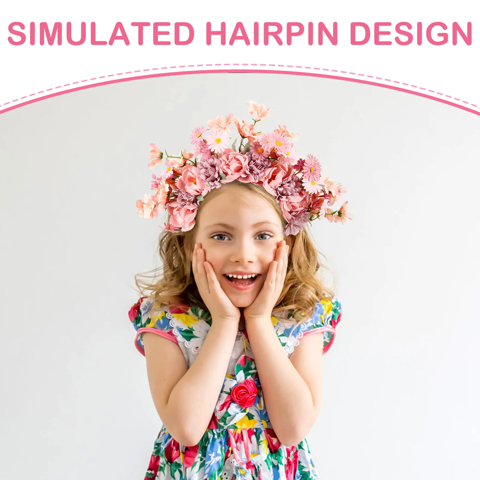 

Flower Crown Hair Bands for Girls Kids Headpiece Cute Headband Lightweight Comfortable Simulated Flower Hair Decor Accessories