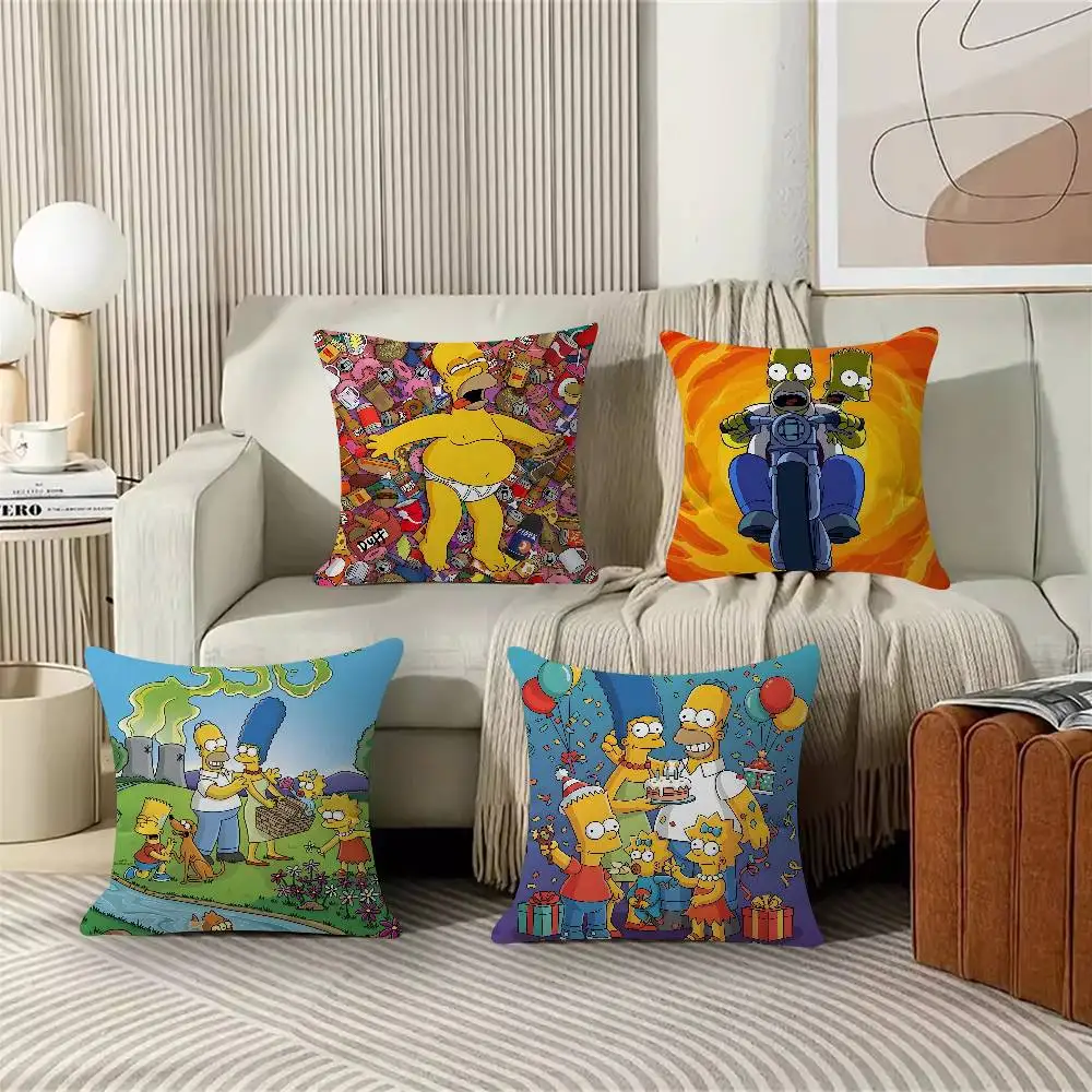 Cartoon The S-Simpsons Cushion Office Cushion Pillowcase Car Cushion Cover45X45CM Lumbar Pillowcase Sofa Pillowcover