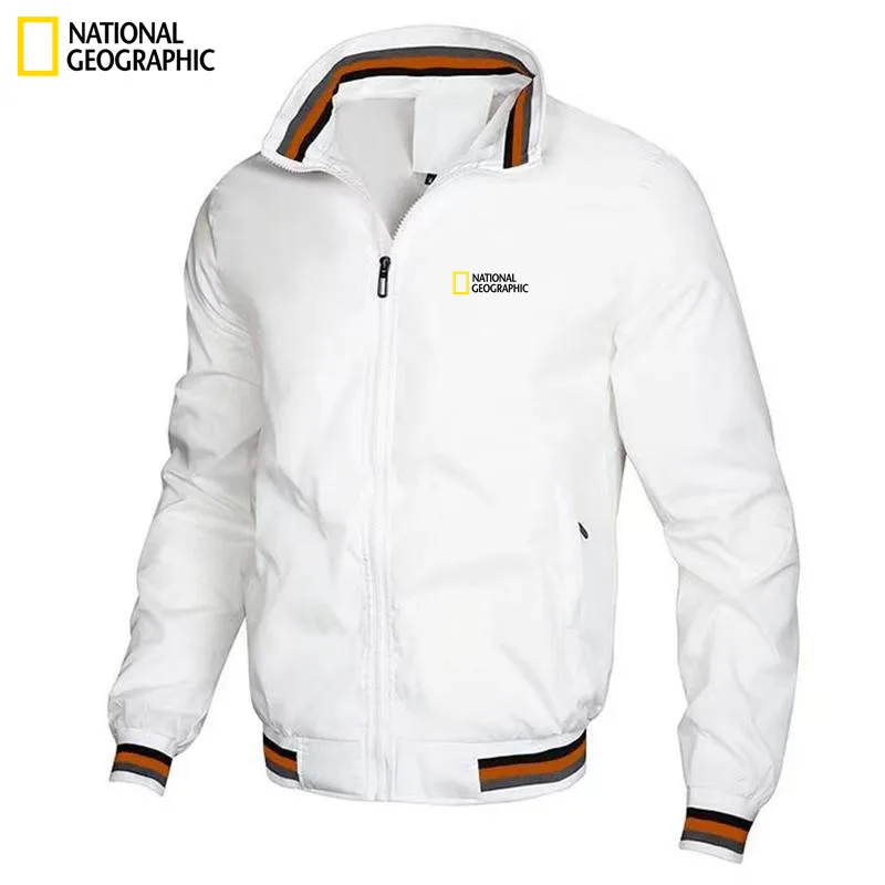 2025 Nueva chaqueta National Geographic Primavera/Verano Abrigo deportivo de moda informal al aire libre, ropa de protección solar con cremallera ultrafina