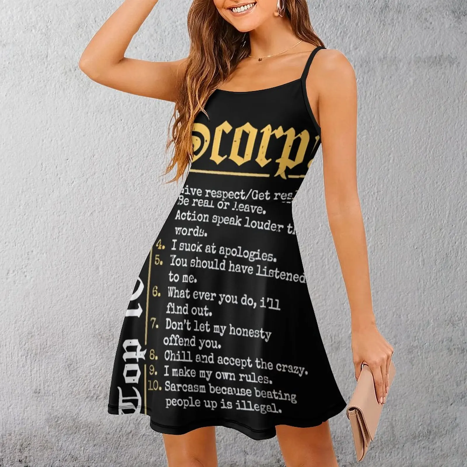 

Сексуальное плакат с лотками скорпионов, женское платье на бретельках, забавная новинка, коктейльное женское платье, платье на бретелях с графикой