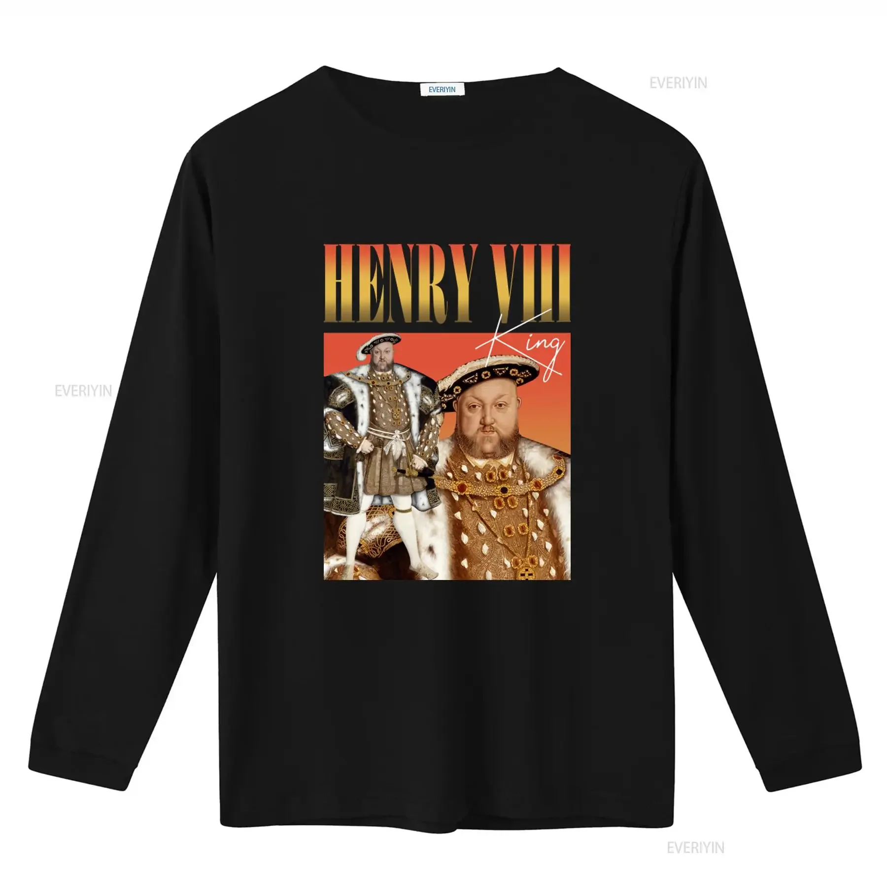 Henry Viii King Rap T Shirt Hip Hop Inspired Funny History School British Tudors Print vintage Washed streetwear Casual Unisex