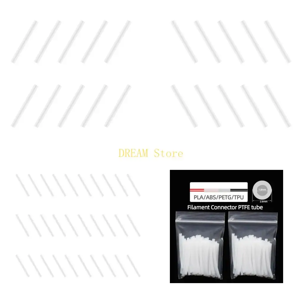 

1Set PTFE Tubing Connectors Adapters ID1.8mm OD2.6mm Length 37mm For 3D Printers best sale