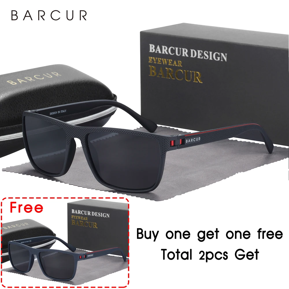 BARCUR Outdoor Zonneklassen voor Mannen Gepolariseerde FishingTravel TR90 Lichtgewicht Zonnebril Vrouwen Brillen Accessoire Oculos