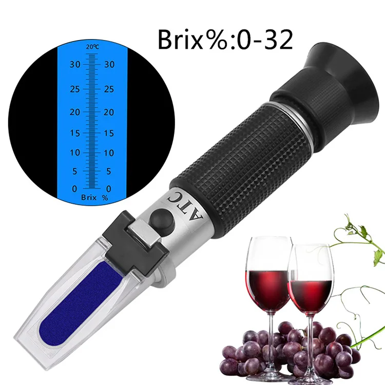 Handheld Refractometer sugar concentration meter densimeter 0-32% Brix Saccharimeter Sugar Tester Fruits Grapes dropshipping