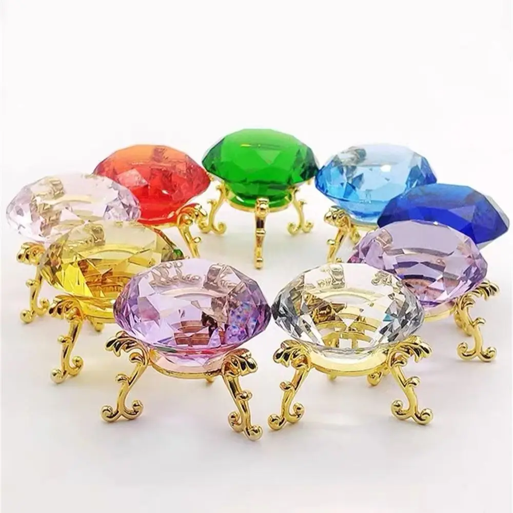 10 Colors Crystal Diamond Shaped Paperweight Decorative Cut Glass Giant Gemstone Wedding Office Desktop Ornament Birthday Gifts