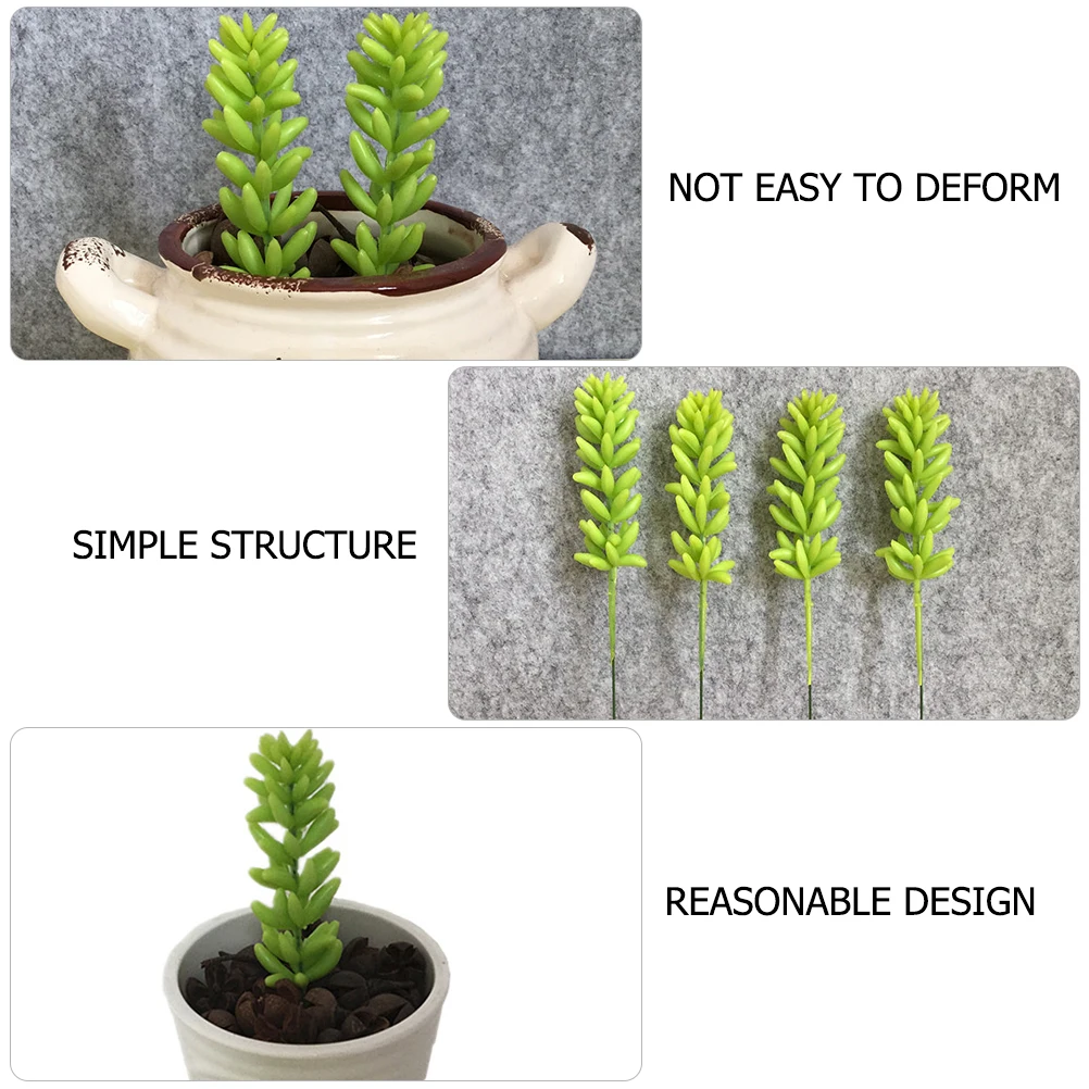 

6Pcs Artificial Succulent Plants Decorative Plastic Green Leaf Plant for Living Room Office Bedroom Garden Indoor Outdoor Decor