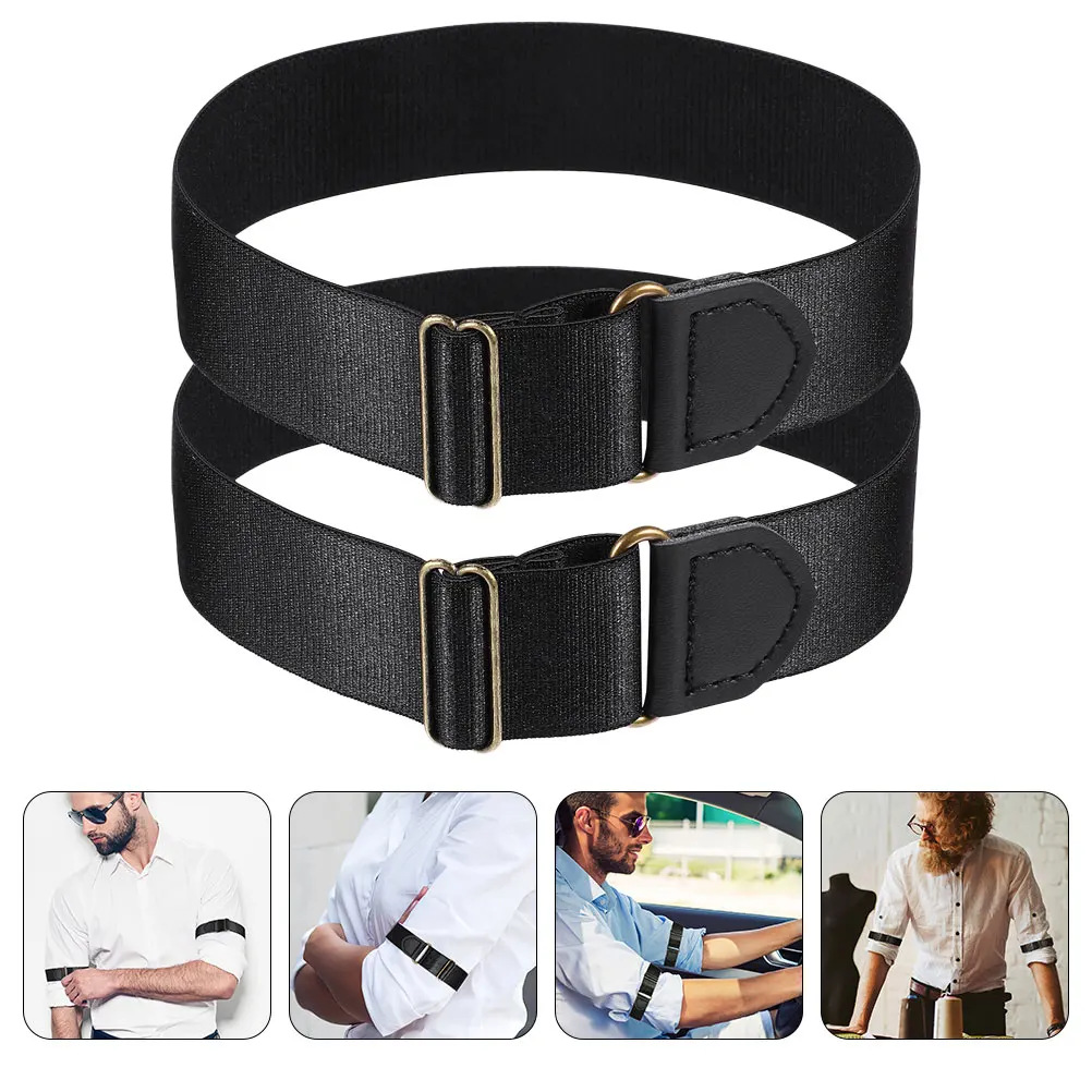 

4pcs Anti-Slip Sleeve Holders Adjustable Arm Bands For Men Women Lightweight Nylon Shirt Garters Elastic Sleeve Garters
