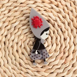 women fashion acrylic figure brooch simple accessories pins