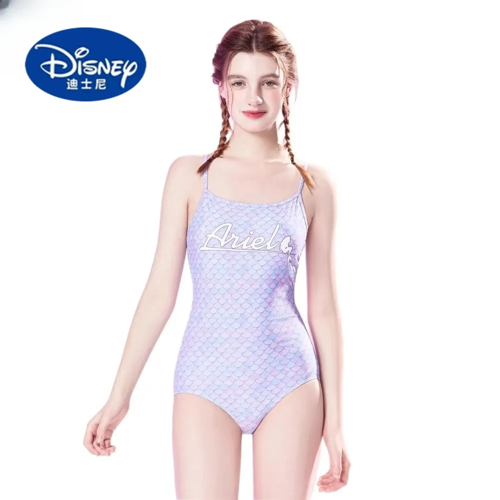 Disney  Atlantis Swimsuit Women's Swimming Pool Training Racing New Color Scale Racing One-piece Swimsuit