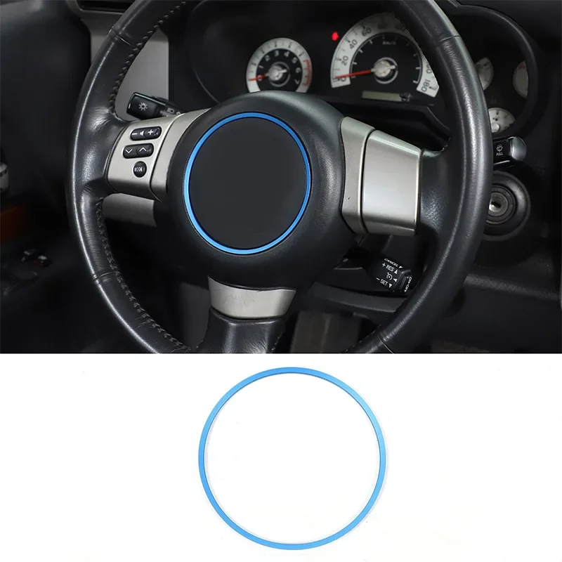 

Для Toyota FJ Cruiser 2007-2021 автомобильный чехол на руль, декоративное кольцо, наклейка, синий/желтый/черный автомобильный аксессуар из алюминиевого сплава