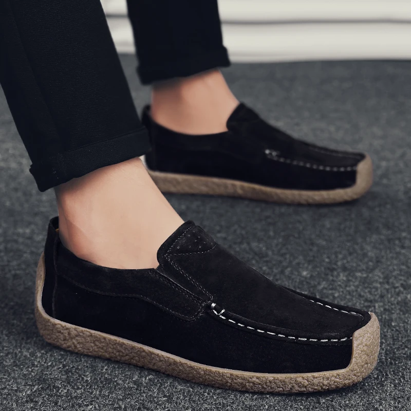 

Брендовая мужская повседневная обувь для повседневного использования, замшевые мужские вечерние свадебные лоферы, нескользящие уличные мокасины, обувь на плоской подошве для вождения
