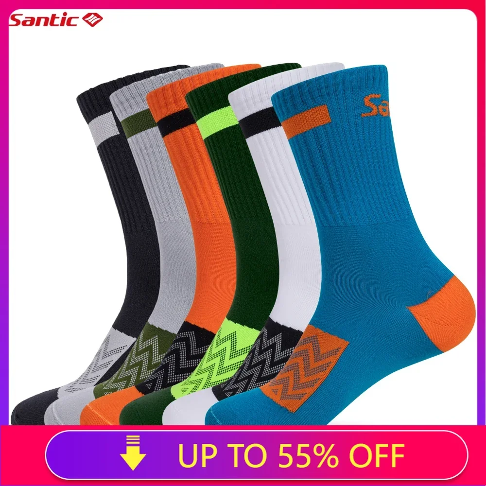 Santic Cycling Socks Breathable Multi Color High Elasticity Sports Outdoor Fitness Socks K3P146