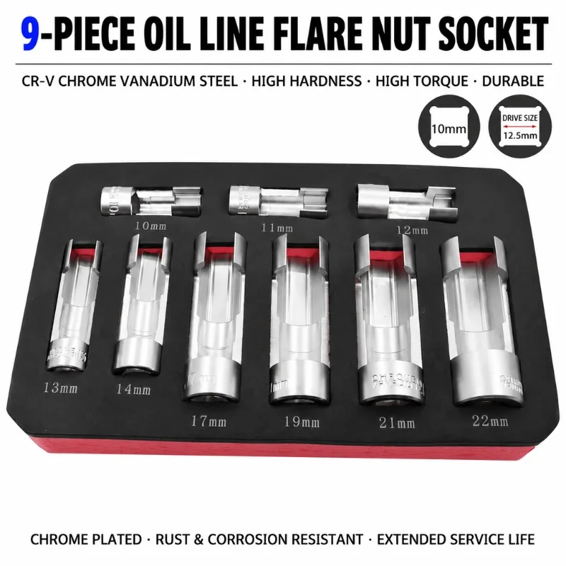 9pcs-fuel-line-open-socket-set-oxygen-sensor-wrench-cr‑v-steel-slotted-socket-kit-1-2-drive-hand-tools-for-auto-repair