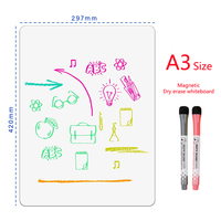 A3/A4 Size Magnetic Dry Erase WhiteBoard Fridge Stickers Dry Erase Board Calendar Kids School Memo