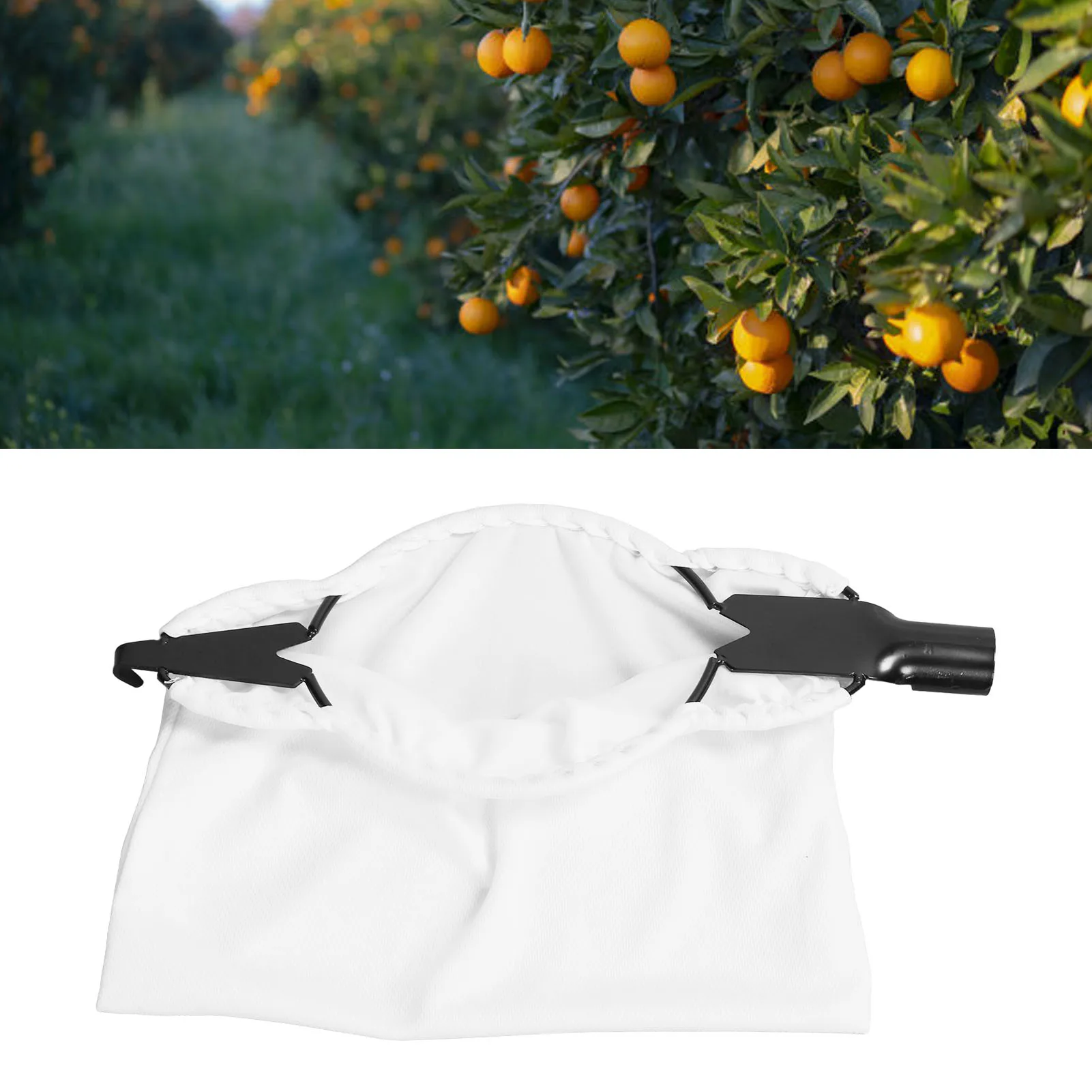 Fruit Picker Basket with V Shaped Blades Large Elastic Catching Bag Lightweight Fruit Harvesting Tool for Garden Farm