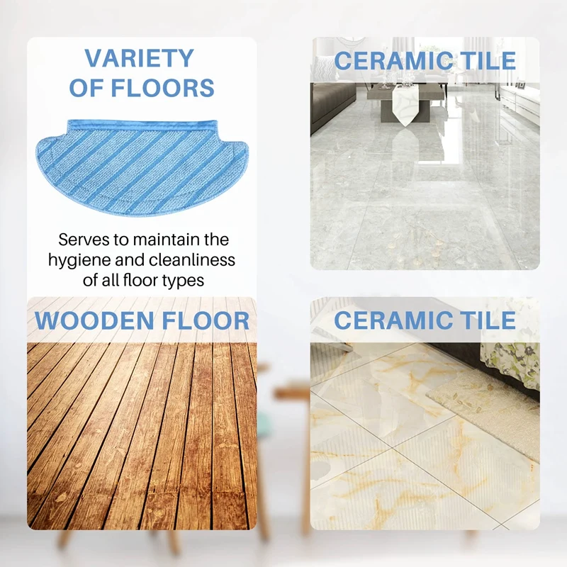 قماش ممسحة لـ Ecovacs Deebot Ozmo ، وسادات تنظيف ، وأجزاء ، وأجزاء قابلة للغسل ، مكنسة كهربائية ، ، N8 ، T5 ، N5 ، N5S Series ، 10 ks