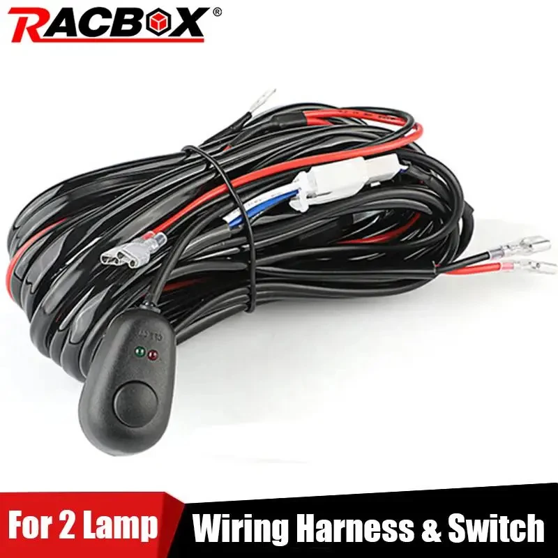 LED Light Bar Wiring Harness Wire Cable Relay 2M For Connect 2 LED Lamp ATV UAZ Offroad 4x4 Car 7-52 inch LED Bar Work Light 12V