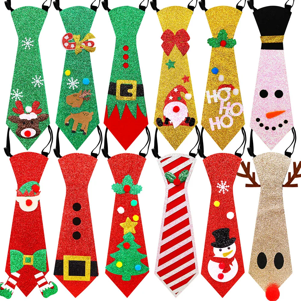 10PCS Large Dog Neckties For Christmas Elastic Band Dog Tie Bowties Dog Big Neckties Dog Grooming Accessories For Large Dogs