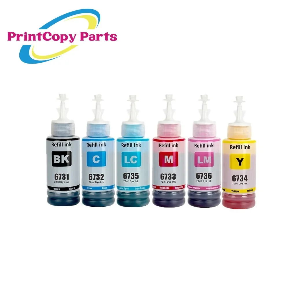 6 Color T6731 T6732 T6733 T6734 T6735 T6736 Printer Dye Ink for Epson L800 L805 L810 L850 L1800 70ML/Bottle