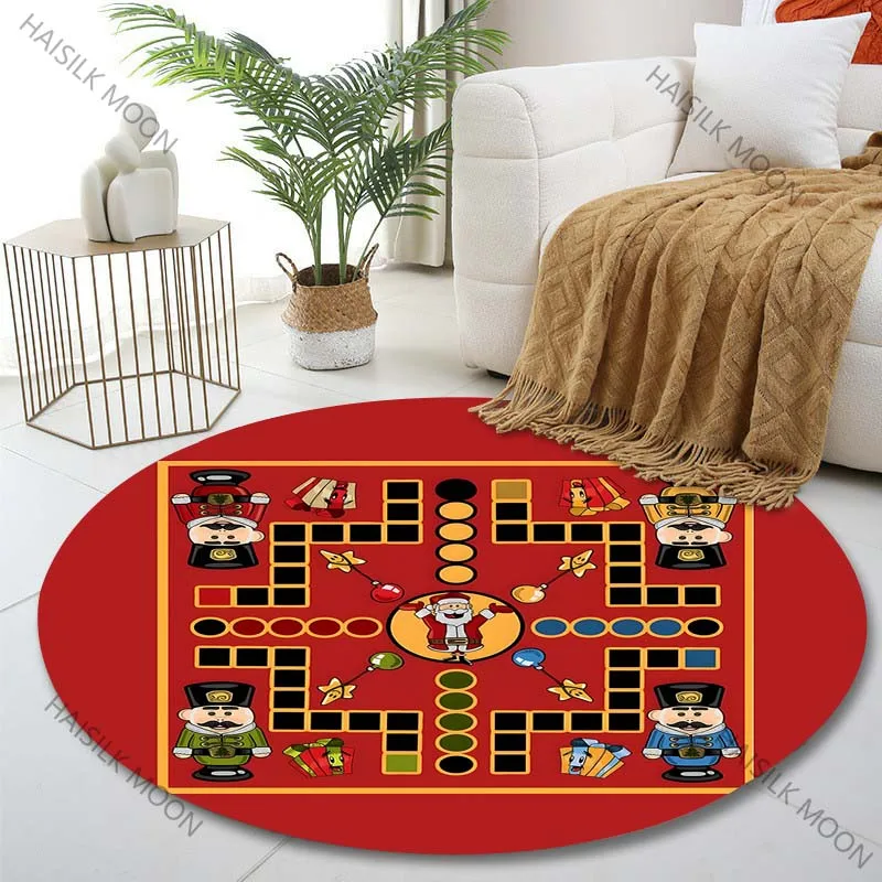 Multiple sizes Aeroplane Chess Board Design Print Round Carpet Living Room Bedroom Table Chair Sofa Decorative Carpet