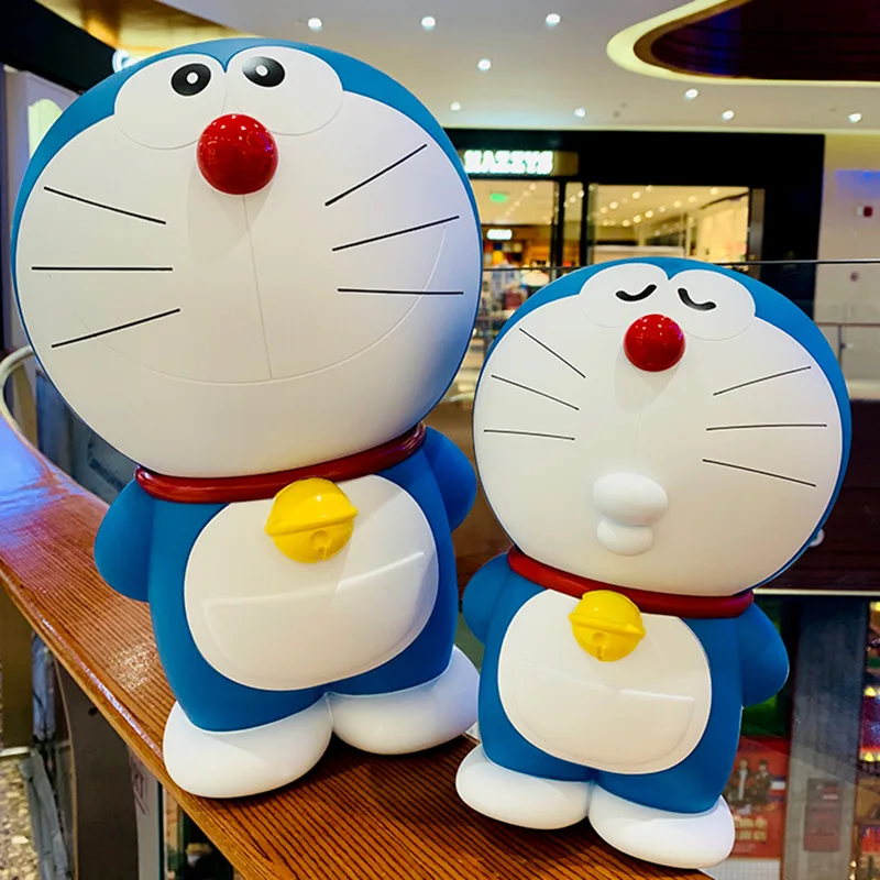 15.5-44cm Doraemon skarbonka dla dzieci dorosłych śliczne spadek dowód skarbonka Jingle Cat spersonalizowany Model Ornament prezent bożenarodzeniowy