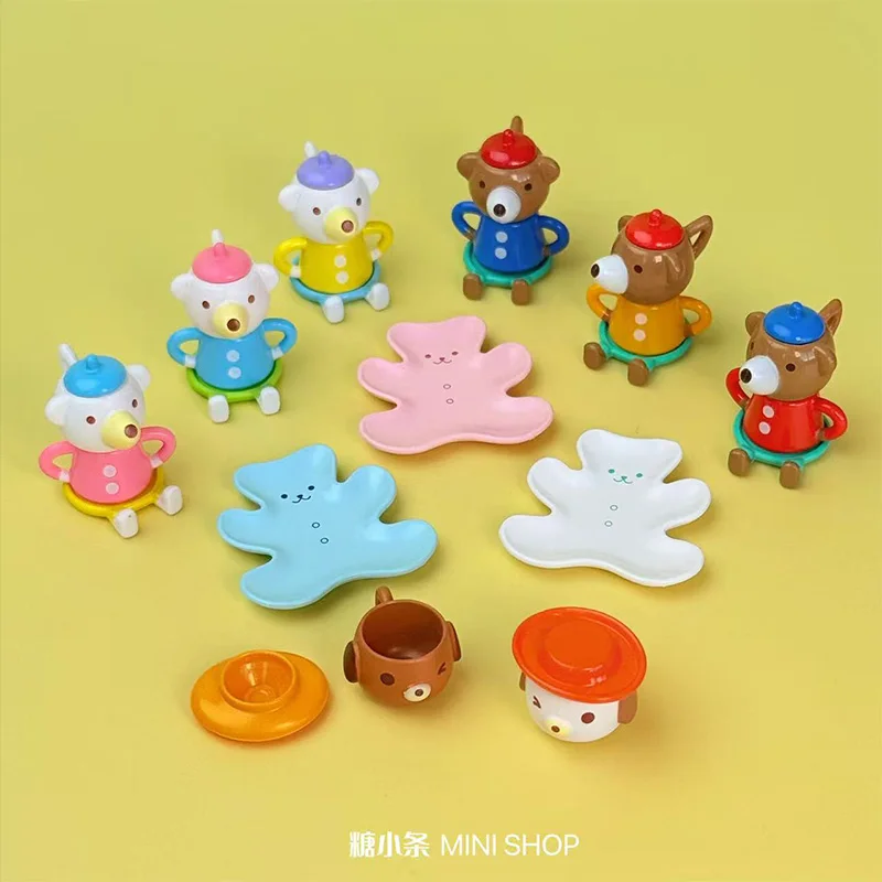 1:6 بيت الدمية نموذج اكسسوارات الأثاث مصغرة الدب زجاجة ماء إبريق الشاي لوحة جرو كوب Bjd Ob11 Gsc Blyth Lol الدعائم ديكور