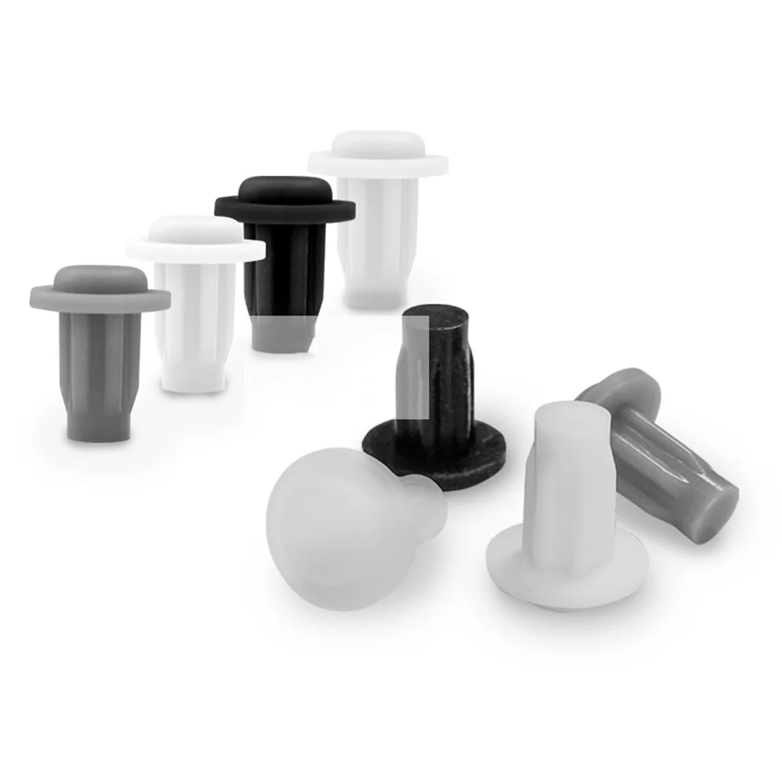 100–500 Stück Silikon-Stoßstangenstopfen, 5 mm, Schranktür-Antikollisions-Pads, unsichtbare Schraubenlochabdeckung für Holzbearbeitung, DIY-Dichtungsstopfen