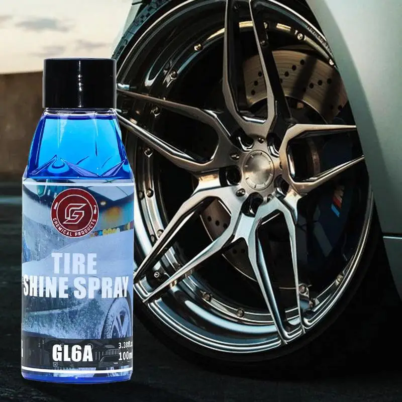 

Black Wet Look Tire Shine Dressing Car Clear Coat Tire Dressing Spray for Glossy Wet Tire Look Vinyl Plastic UV Ptotection