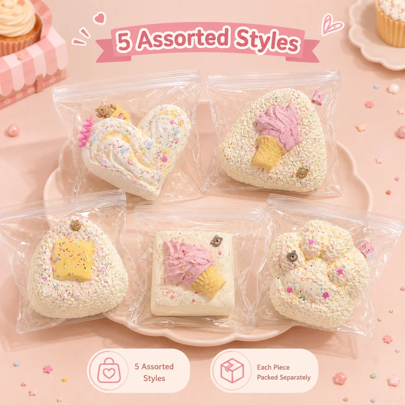 Cute And Soft Squishy Ice Cream Bread Squeezing Toy With Slow Rebound Love Hug Toy To Relieve Stress Relaxation Toy Ornament