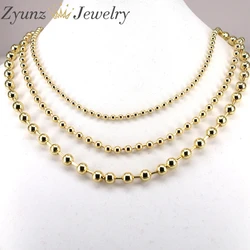 20PCS, Gold Plated 3/4/6mm Beads Necklace Collar Simple Small Round Ball Beaded Choker Necklace Minimalist Punk Jewelery Gift