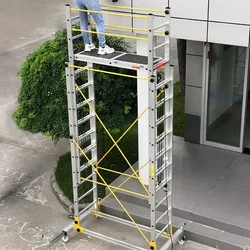 Aluminum Alloy Scaffolding Movable Telescopic Scaffold Factory Direct Folding Engineering Ladder Platform.