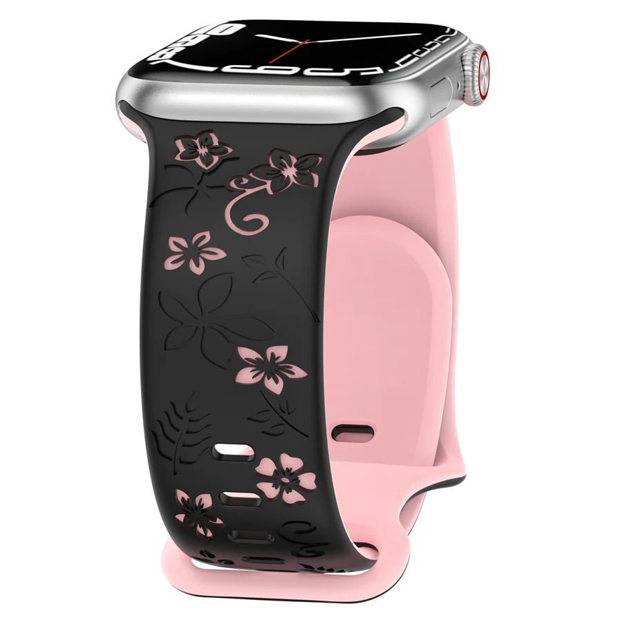 3D Bloemen Sportband voor Apple Watch Bandjes Ultra 2 3 49mm 44mm 45mm 38/40mm 41mm Armband iWatch Serie 11 10 9 8 7 6 5 4 3 SE