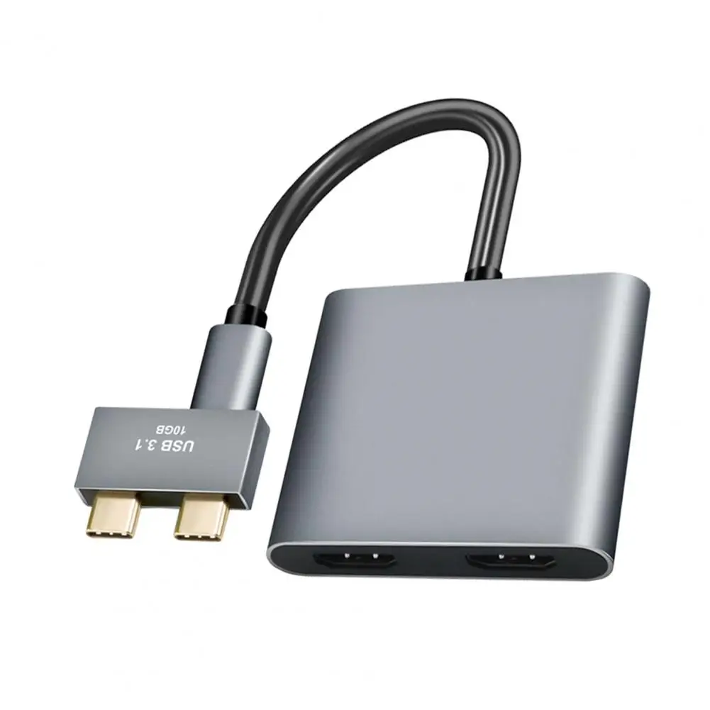 도킹 스테이션 듀얼 스크린 알루미늄 합금 3 in 1 Type-C 듀얼 HDMI-호환 USB-C 허브 MacBook Pro/Air 2018-2020 용