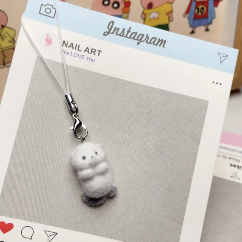 Fluffy Cute White Sheep Keychain