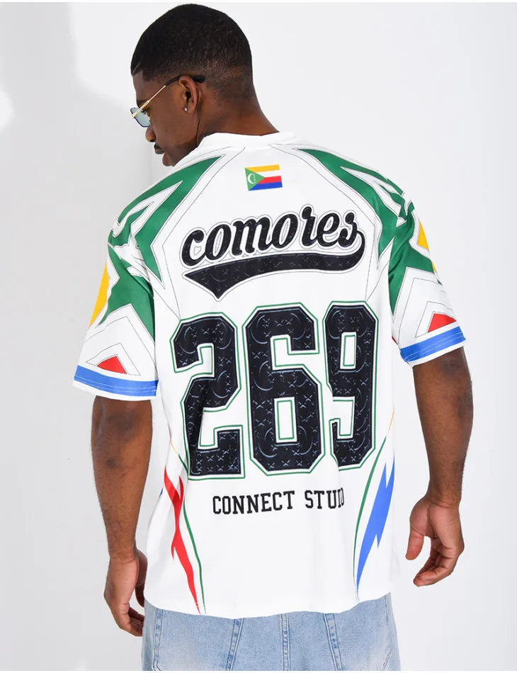 2026 Heißer Sommer Komoren Atmungsaktives Fußball-Fan-Trikot Nationalmannschaft Fußball Fitness-Training Atmungsaktives Sport-T-Shirt Unisex Top – Detail 11