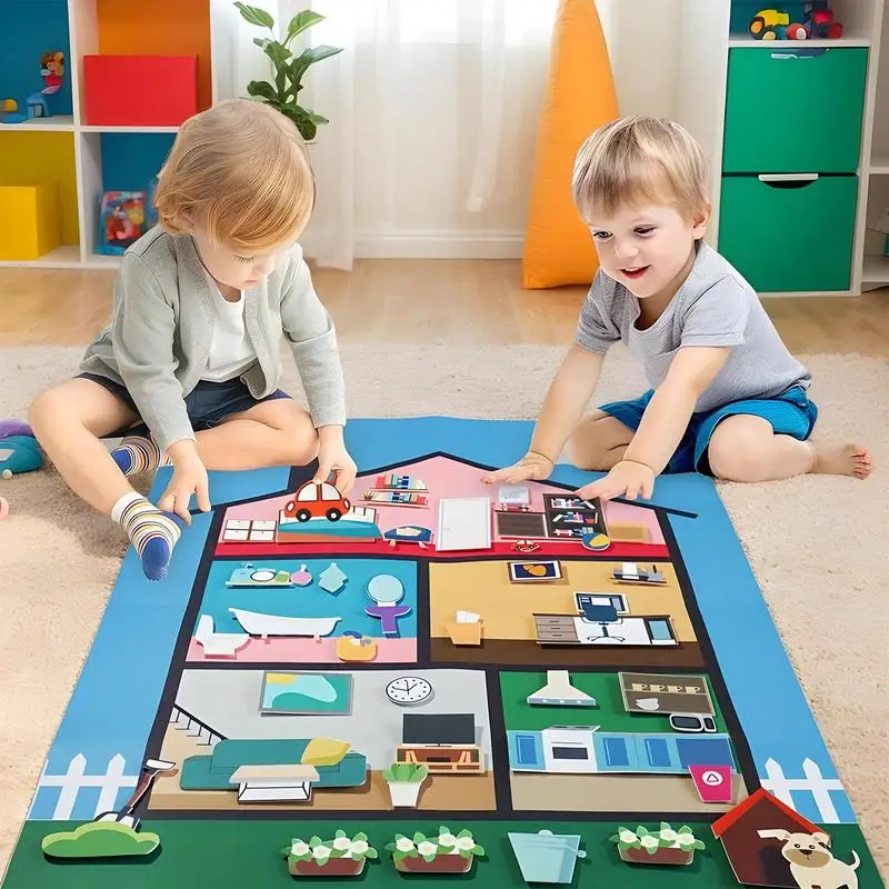 

Flannel Board Stories For Preschool Children's Felt Story Wall Sensory Learning Interactive Decorative Reusable Game For