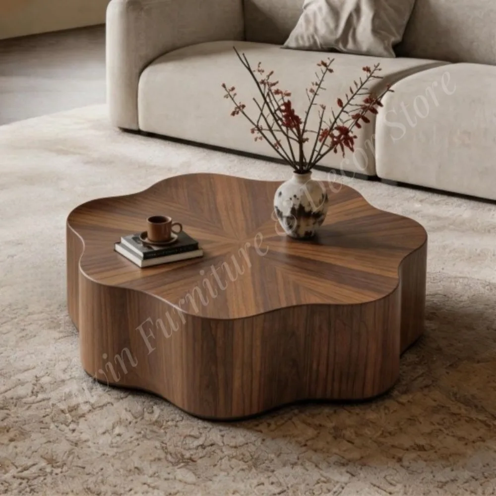 Butterfly Wooden Coffee Table Rotatable New Chinese-style Minimalist Design Living Room Furniture Mid-century Modern Table