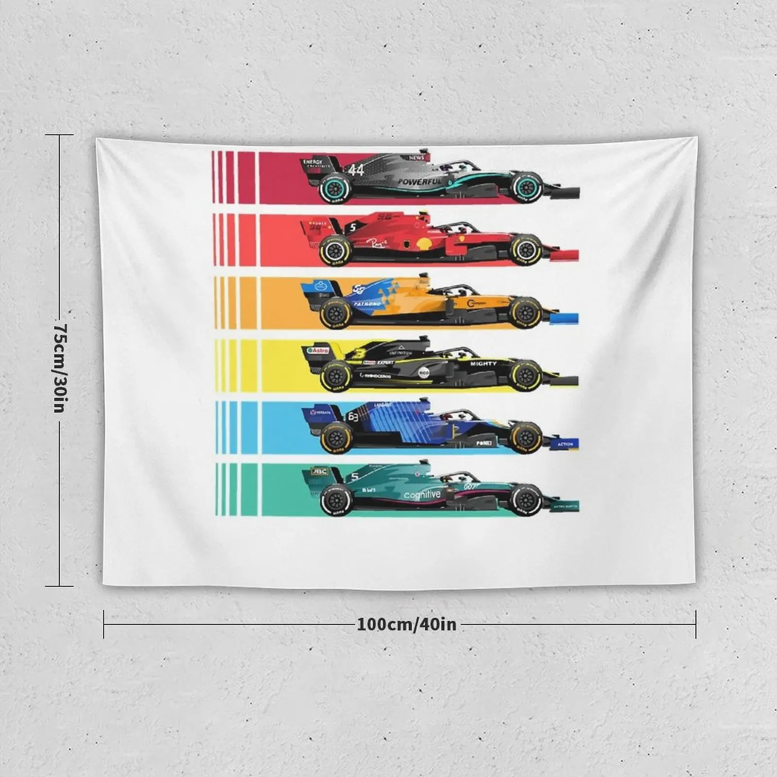 Formula Racing Cars 2023 Classic Tapestry Decorative Wall Mural Home Decorators Tapestry