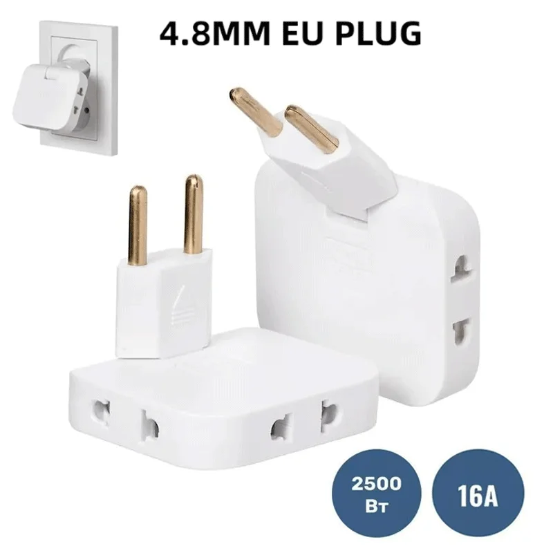 EU Travel Adapter 3 in 1 US To EU Electrical Socket Power Adapters CA MX US To KR Plug Power Adaptor Power Converter AC Outlet