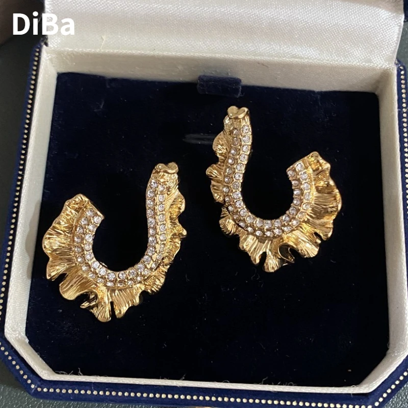 

Trendy Jewelry Vintage Temperament Exaggerative Irregular Metal Earrings For Women Wedding Gifts Fine Accessories Wholesale