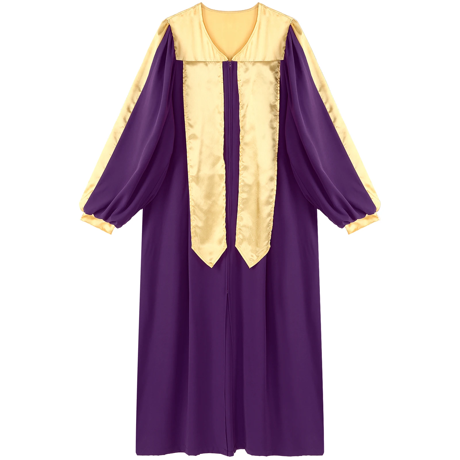 Túnica de Coro para Hombres y Mujeres, Disfraz de Pastor para Fiesta Temática de Halloween, Vestido Litúrgico de Manga Larga con Cremallera para Adoración, Oración y Alabanza