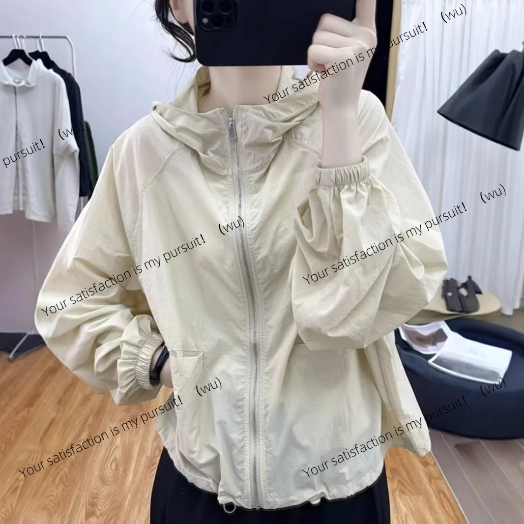 

Тонкая свободная солнцезащитная одежда с капюшоном, корейская женская одежда с защитой от ультрафиолета