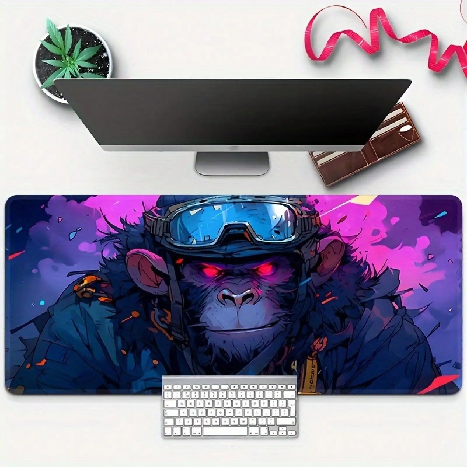 

1pc Gorilla Head Pattern Desktop Pad Large Gaming Mouse Pad E-Sports Office Keyboard Pad Computer Mouse Non-Slip Computer Mat Object Rectangular Mouse Pad Non-Slip Rubber Mouse Pad For Office Computer Laptop For Teens Boyfriend Girlfriend