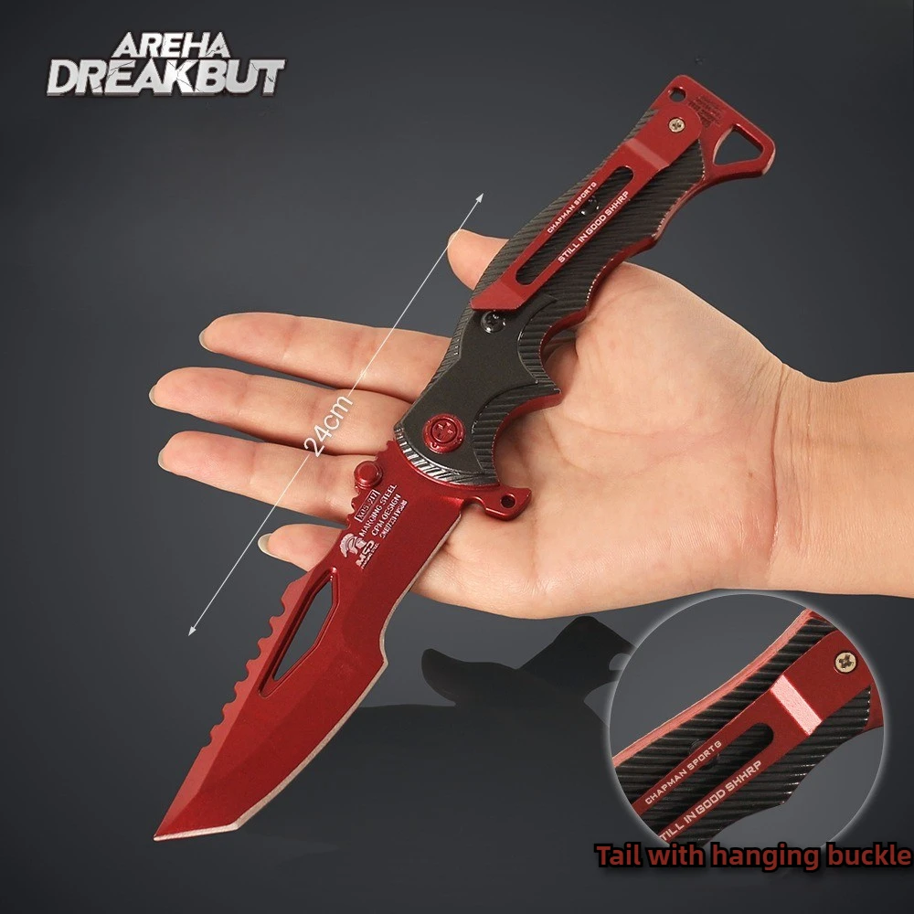 Arena Breakout jeu périphérique cerf-volant rouge couteau armes modèle couteau de terrain pliable en métal non aiguisé artisanat ornement garçon cadeau jouet